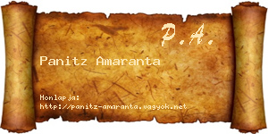 Panitz Amaranta névjegykártya
